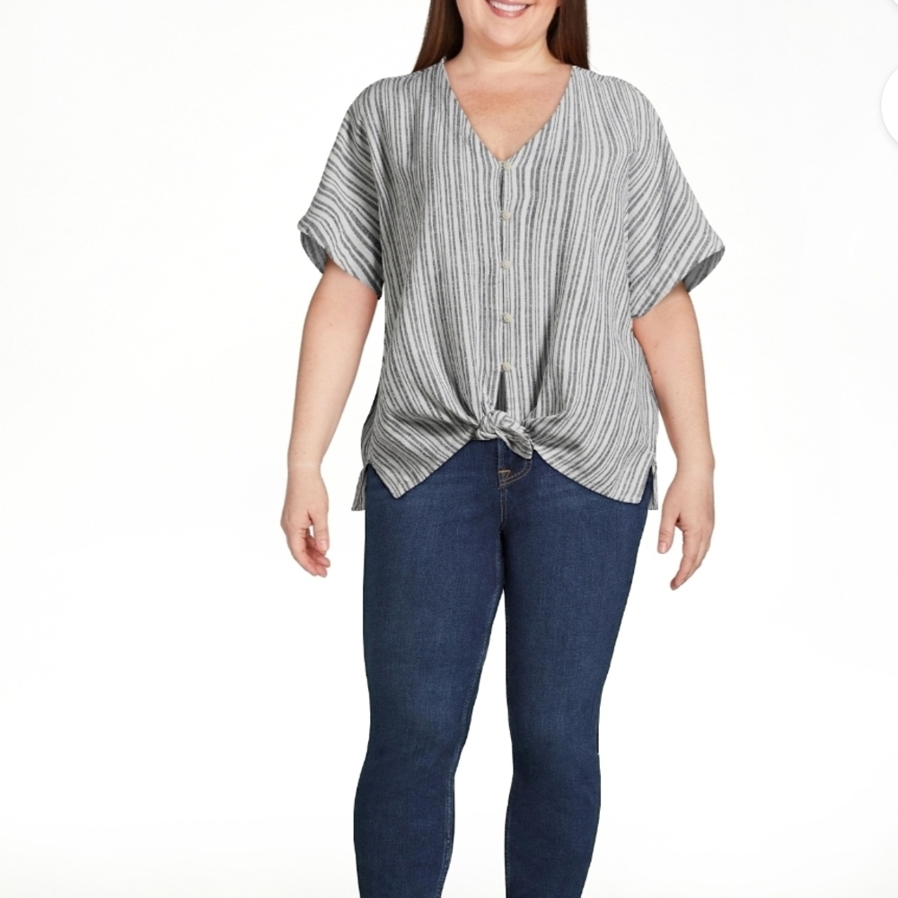 Striped Gray Women's Top